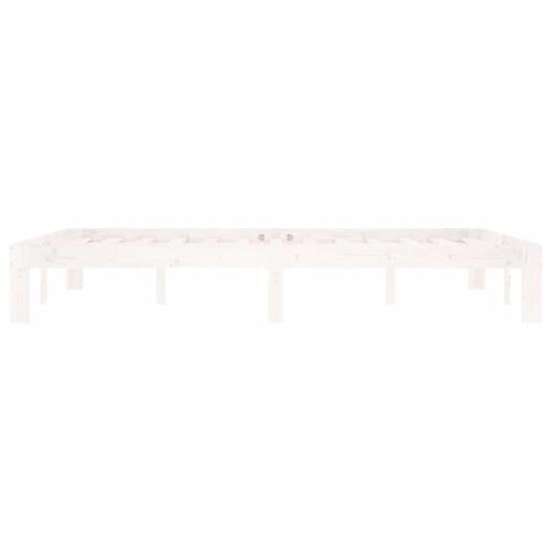 Sengeramme 140x200 cm massivt fyrretræ hvid