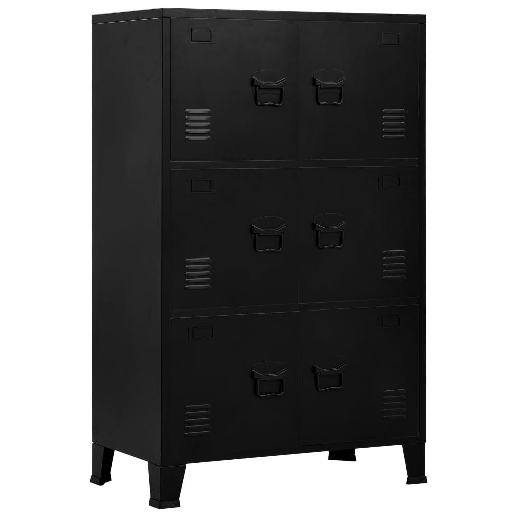 Industrielt opbevaringsskab 75x40x120 cm stål sort
