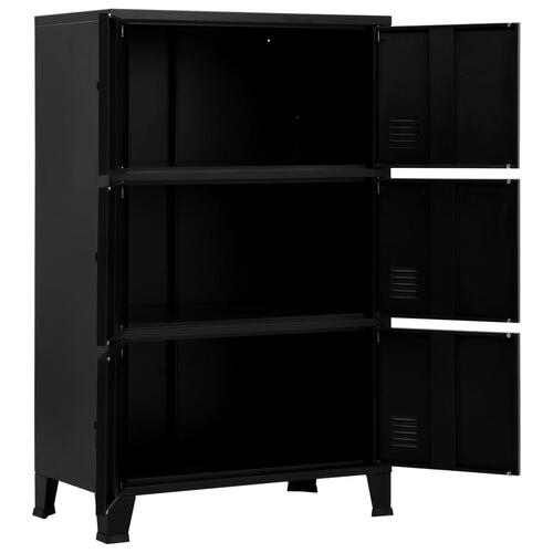 Industrielt opbevaringsskab 75x40x120 cm stål sort