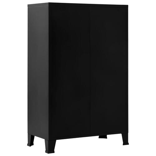 Industrielt opbevaringsskab 75x40x120 cm stål sort