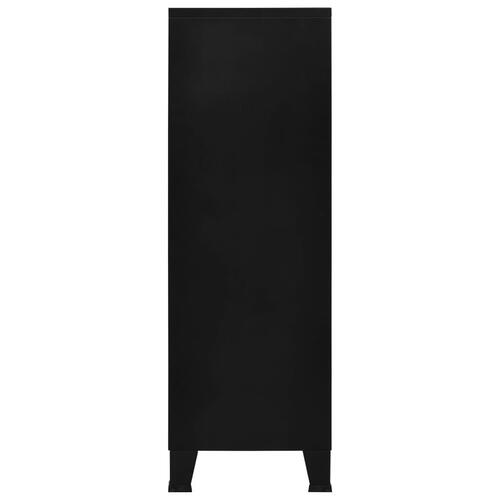 Industrielt opbevaringsskab 75x40x120 cm stål sort