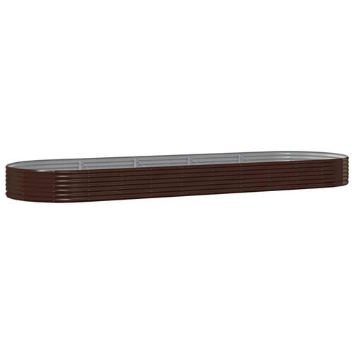 Plantekasse 450x140x36 cm pulverlakeret stål brun