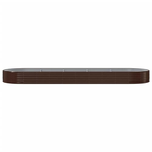 Plantekasse 450x140x36 cm pulverlakeret stål brun