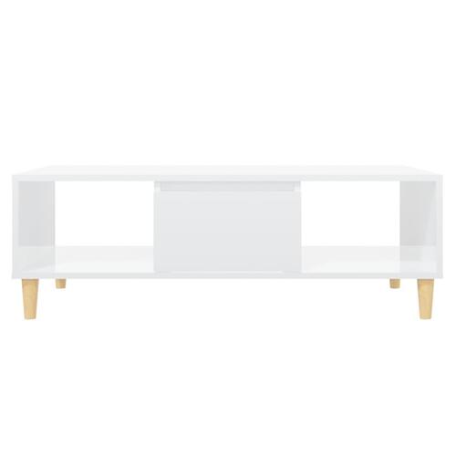 Sofabord 103,5x60x35 cm konstrueret træ hvid højglans