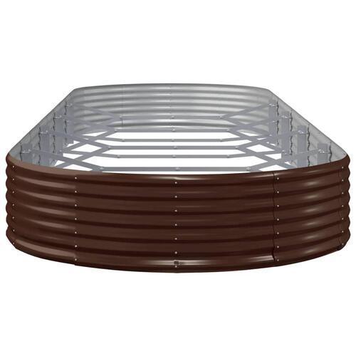 Plantekasse 450x140x36 cm pulverlakeret stål brun