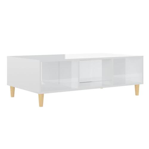 Sofabord 103,5x60x35 cm konstrueret træ hvid højglans