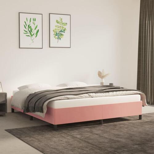 Sengeramme 180x200 cm fløjl pink