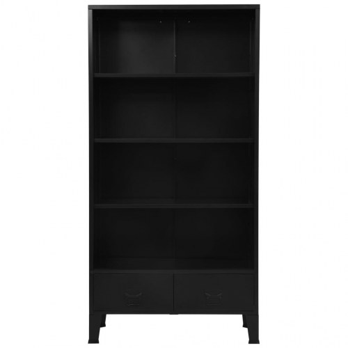 Bogreol industriel 90 x 40 x 180 cm stål sort