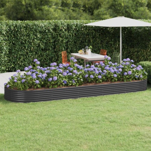 Plantekasse 450x140x36 cm galvaniseret stål antracitgrå