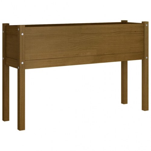 Plantekasse 110x31x70 cm massivt fyrretræ gyldenbrun