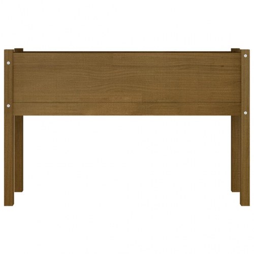 Plantekasse 110x31x70 cm massivt fyrretræ gyldenbrun
