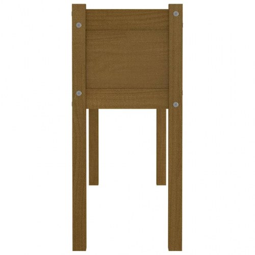 Plantekasse 110x31x70 cm massivt fyrretræ gyldenbrun