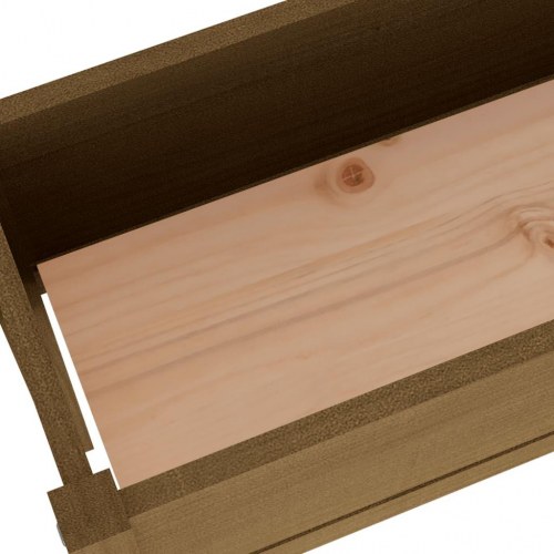 Plantekasse 110x31x70 cm massivt fyrretræ gyldenbrun