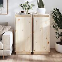 Skænke 2 stk. 31,5x34x75 cm massivt fyrretræ
