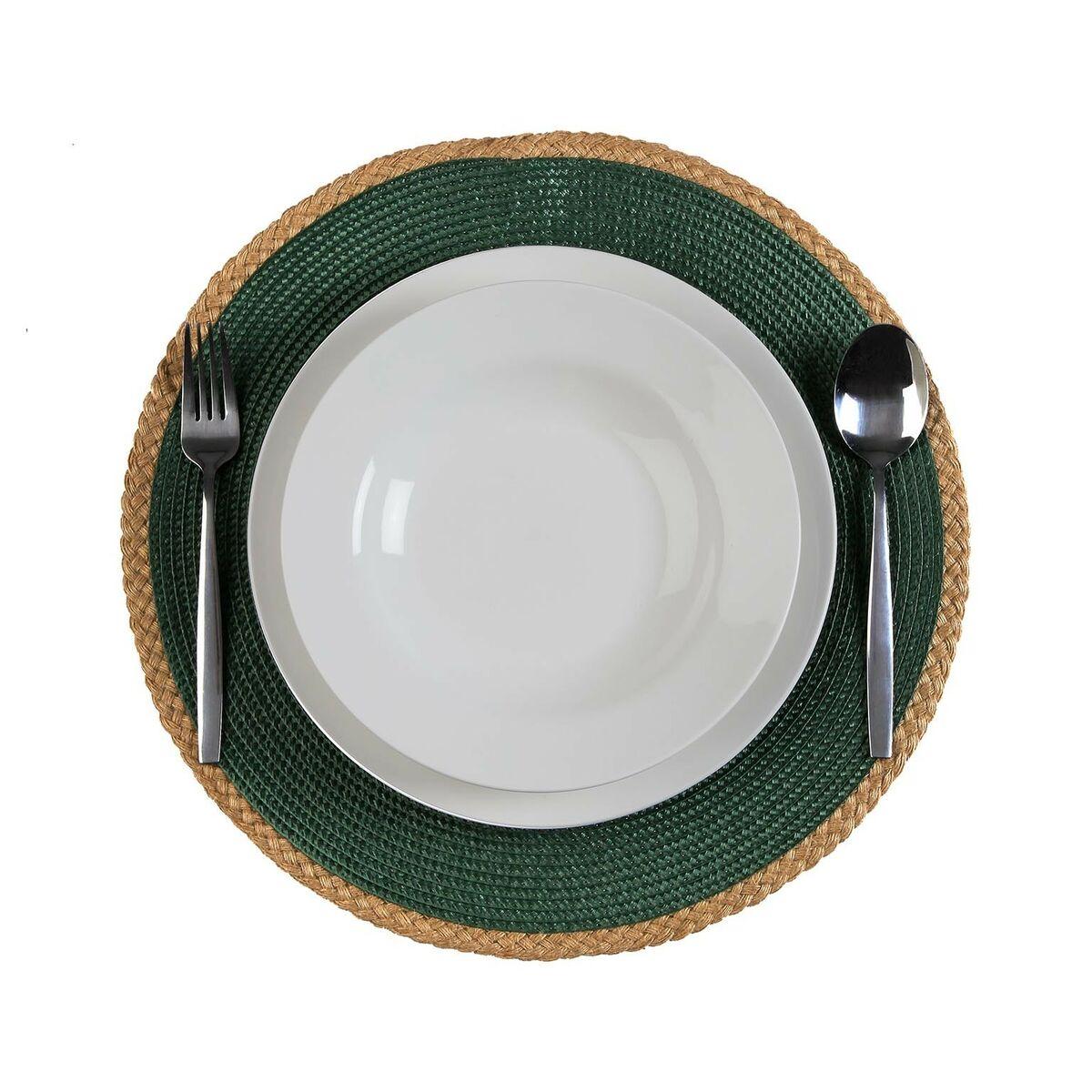 Versa dækkeserviet - grøn, jute/polypropylen/vand-hyacint, Ø38 cm billede