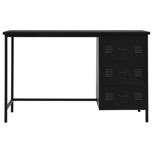 Skrivebord med skuffer industriel 120 x 55 x 75 cm stål sort