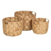 Set med kurve Beige Naturlig fiber 38 x 38 x 28 cm (3 enheder)