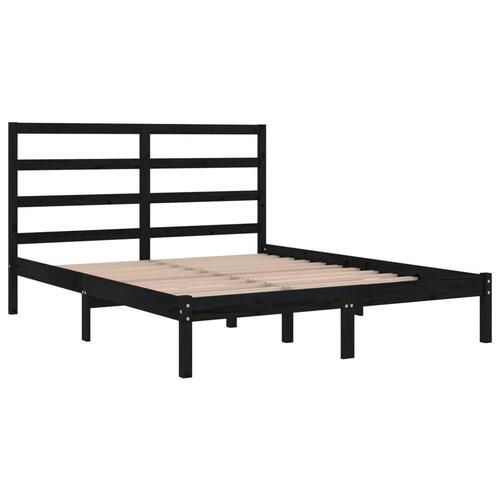 Sengeramme 150x200 cm King Size massivt træ sort