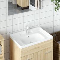 Badeværelsesvask 61x48x23 cm rektangulær keramisk hvid