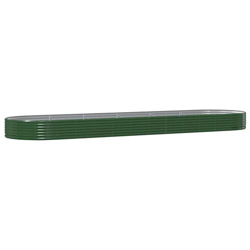 Plantekasse 523x140x36 cm pulverlakeret stål grøn