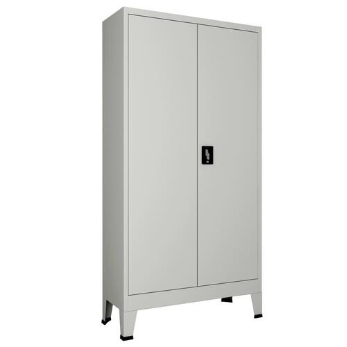 Kontorskab med 2 låger 90 x 40 x 180 cm stål grå