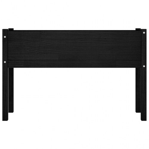 Plantekasse 110x31x70 cm massivt fyrretræ sort