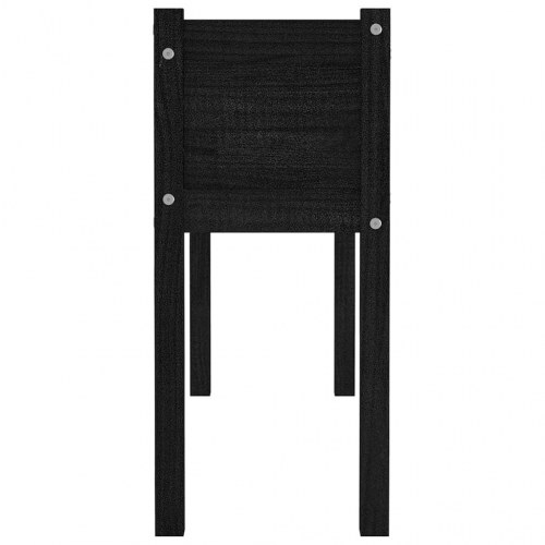 Plantekasse 110x31x70 cm massivt fyrretræ sort