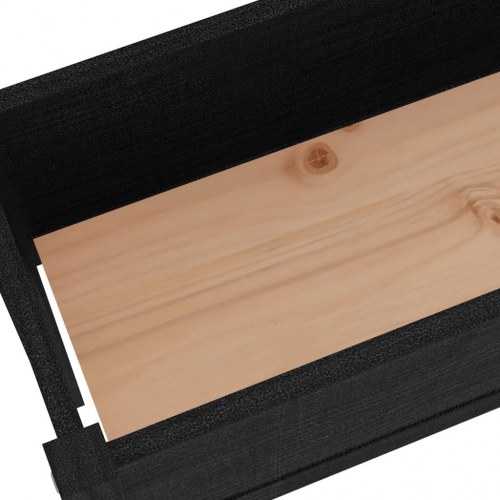 Plantekasse 110x31x70 cm massivt fyrretræ sort