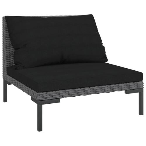 Havesofa med hynder halvrundt polyrattan