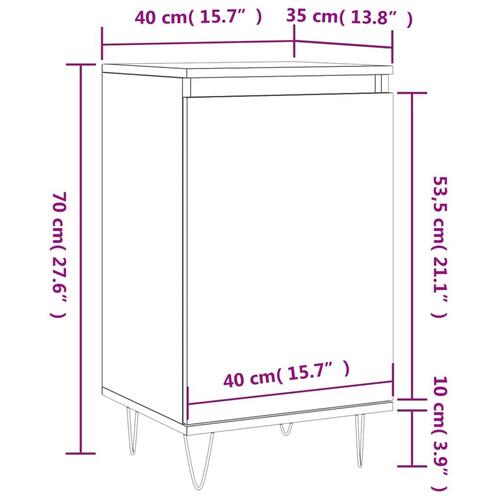 Skænk 40x35x70 cm konstrueret træ røget egetræsfarve