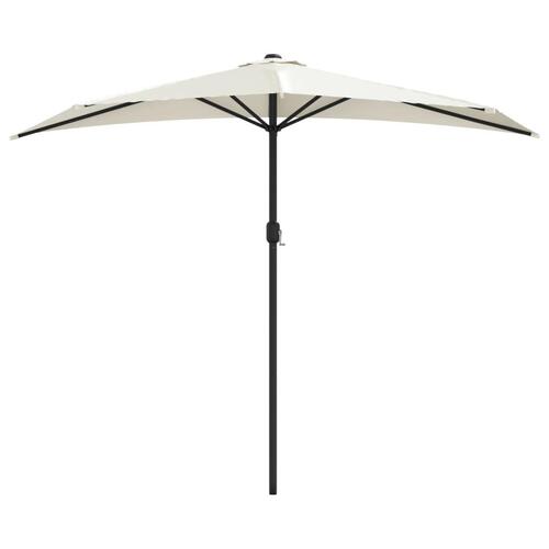 Balkonparasol med aluminumsstang sandfarvet 270 x 144 cm halv