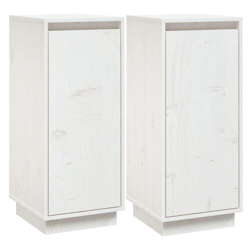 Skænke 2 stk. 31,5x34x75 cm massivt fyrretræ hvid