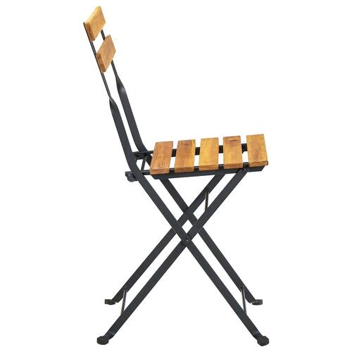 Foldbare bistrostole 4 stk. massivt akacietræ