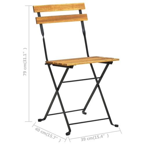 Foldbare bistrostole 4 stk. massivt akacietræ