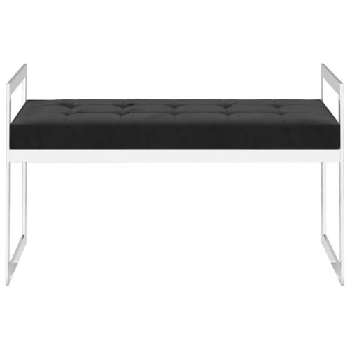 Bænk 97 cm fløjl og rustfrit stål sort
