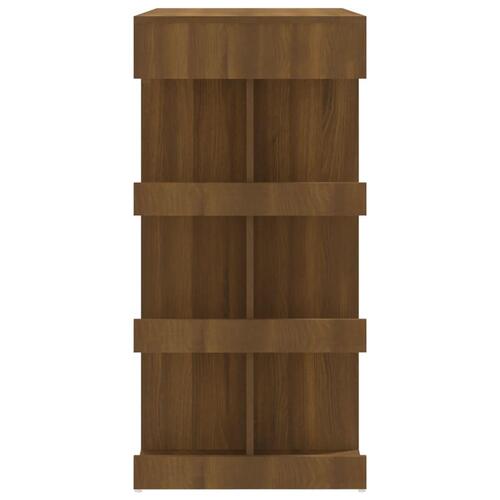 Barbord m. opbevaringsstativ 100x50x101,5 cm spånplade brunt eg