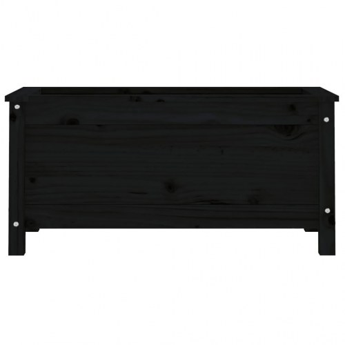 Plantekasse 82,5x40x39 cm massivt fyrretræ sort