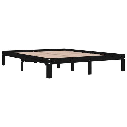 Sengeramme 150x200 cm King Size massivt træ sort