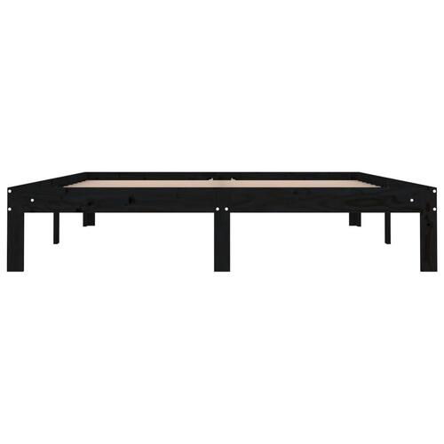 Sengeramme 150x200 cm King Size massivt træ sort