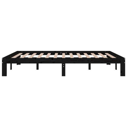 Sengeramme 150x200 cm King Size massivt træ sort