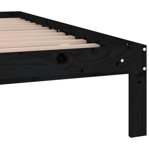 Sengeramme 150x200 cm King Size massivt træ sort