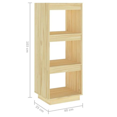 Bogreol/rumdeler 40x35x103 cm massivt fyrretræ
