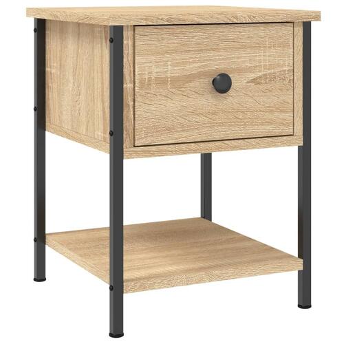Sengebord 34x35,5x45 cm konstrueret træ sonoma-eg