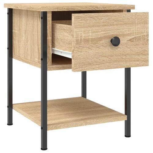Sengebord 34x35,5x45 cm konstrueret træ sonoma-eg