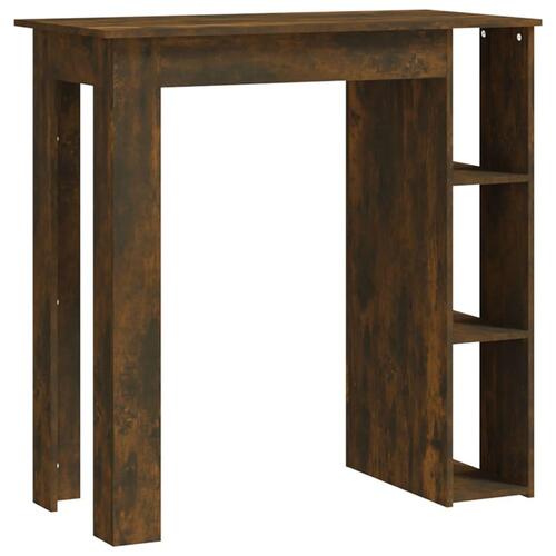 Barbord m. hylde 102x50x103,5 cm konstrueret træ røget eg