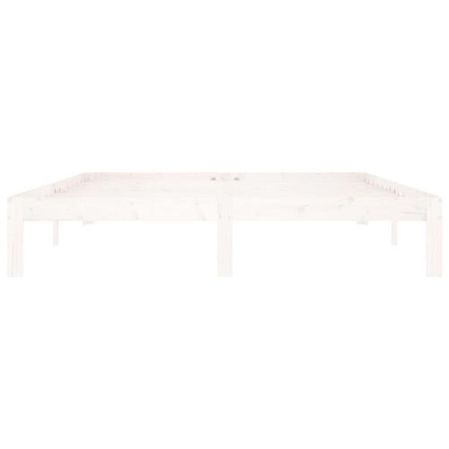 Sengeramme 160x200 cm massivt fyrretræ hvid
