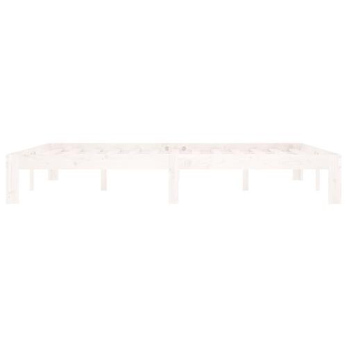 Sengeramme 160x200 cm massivt fyrretræ hvid