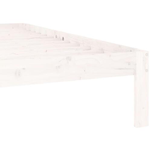 Sengeramme 160x200 cm massivt fyrretræ hvid