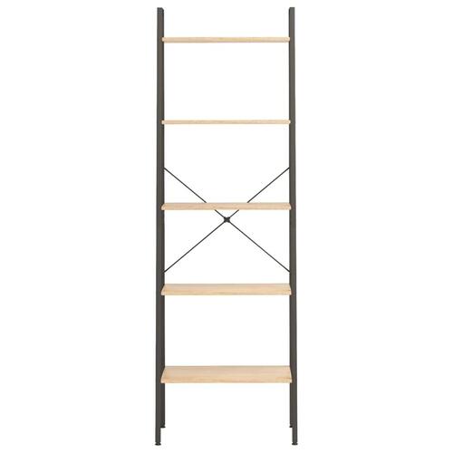 Stigereol med 5 hylder 56x35x174 cm lysebrun og sort