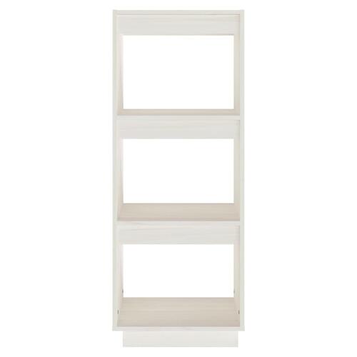 Bogreol/rumdeler 40x35x103 cm massivt fyrretræ hvid